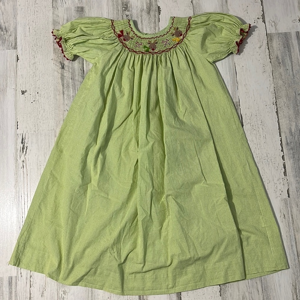 Sundae Afternoon Christmas Reindeer Smocked Dress Size 6